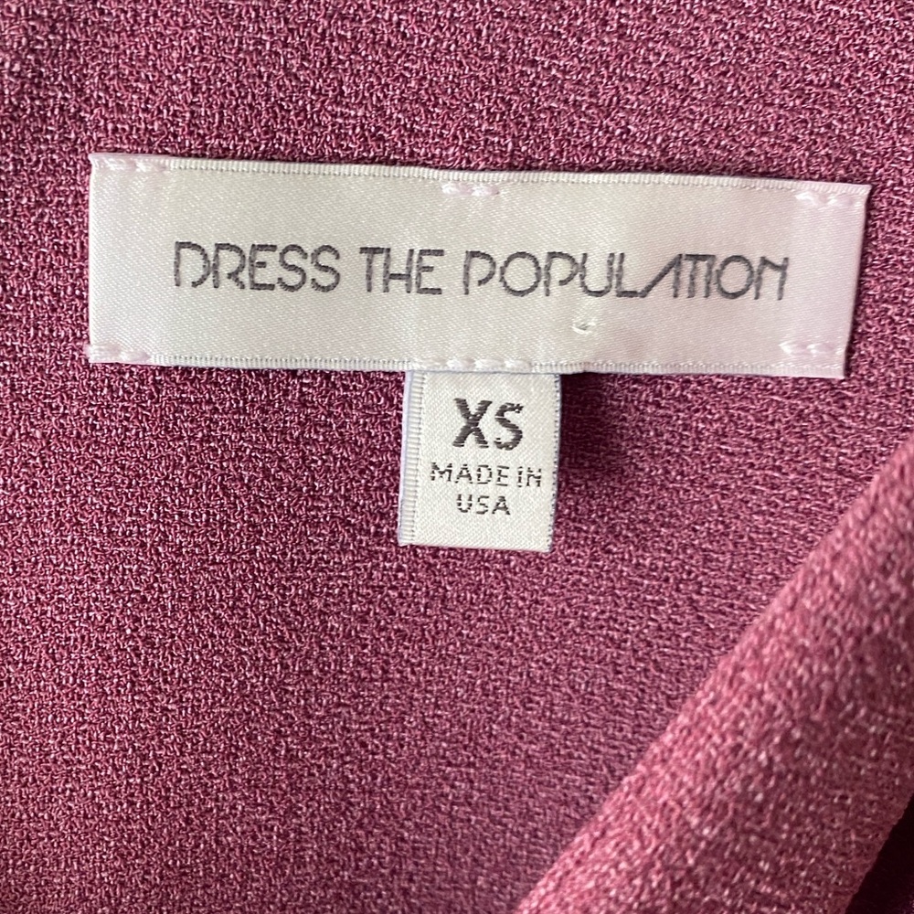 DRESS THE POPULATION Isabelle Orchid Purple Crepe Mermaid Midi Dress XS - Picture 5 of 12
